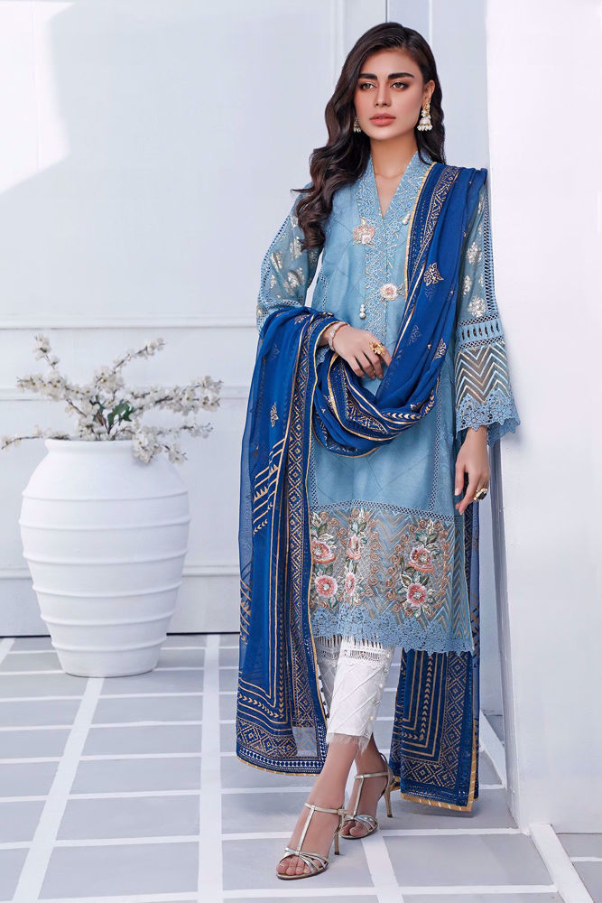 Annus Abrar - Women's clothing Designer. Lapis blue