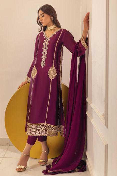 Runela Mulberry - Shirt, Pants and Dupatta