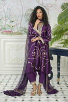 Picture of Izali Aubergine - Shirt, Pants And Dupatta
