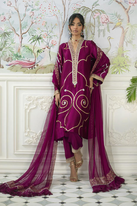 Picture of Izali Cranberry- Shirt, Pants And Dupatta